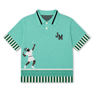 Pull décontracté personnalisé avec lettres brodées, pull d'été pour <span class=keywords><strong>homme</strong></span>, manches courtes, jersey de tennis, jersey tricoté, polo tricoté pour <span class=keywords><strong>homme</strong></span>, <span class=keywords><strong>chemise</strong></span> tricotée - Product Image 1