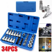 Jeu de 34 embouts Torx de haute qualité, embouts de sécurité mâles/femelles, outil de serrage manuel pour réparation automobile