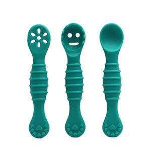 Cucharas de Silicona con Diseño Sólido para Bebés, con Barrera Anti-Asfixia, Utensilios para Bebés y Niños Pequeños - Product Image 1