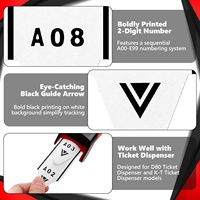 Rouleau de tickets de numérotation à 2 chiffres pour distributeur de tickets K-T, 2000 reçus par rouleau, système de file d'attente 000-999
