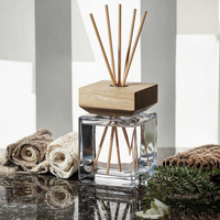 FTQS Diffuseur à bâtonnets en verre 200 ml de haute qualité, écologique, sans BPA, sans alcool, fait main, parfum frais longue durée pour la maison
