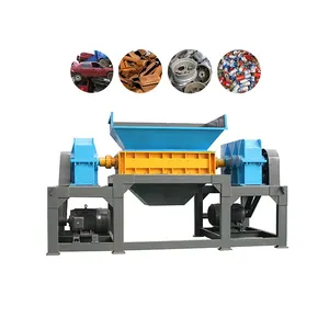 metal plastic fibre tire wood carton copper aluminum double shaft shredder machine recycling manufacturing customized