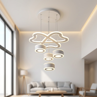 Lustre de restaurant LED moderne nordique 2027, 110W, 3 CCT, 220V, ambiance romantique, hauteur réglable, pour la décoration intérieure