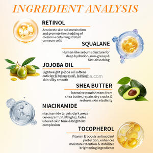 Lotion Tubuh Pelembap Organik OEM untuk Kulit Kering, Pemutih, Pencerah, dengan Asam Hialuronat, Kolagen, dan Retinol - Product Image 3