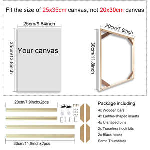 Rắn Gỗ Tự Làm Khung Vải Kit Dễ Dàng Xây Dựng Hình Ảnh Kéo Dài Hệ Thống Cho Tùy Chỉnh Bức Tranh Sơn Dầu Tường Nghệ Thuật Đóng Khung Hình Ảnh - Product Image 2