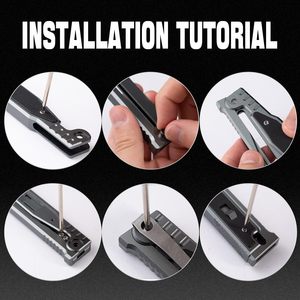 Gravity Knife <b>Pocket</b> Clip original reate exo D2 Steel Blade Aluminium Handle EDC Camping Knives Messer Cuchillos navaja - Product Image 4