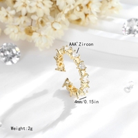 Modeschmuck Beliebtes Neues Design Vergoldeter 14k Zirkon Herzförmiger Liebes-Paar-Ehering aus Messing Großhandel