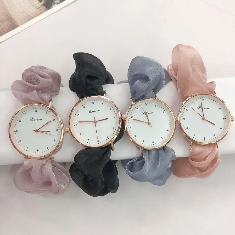 2023 Korean Style Of Fashion And Beautiful Ribbon Digital Watch For Women