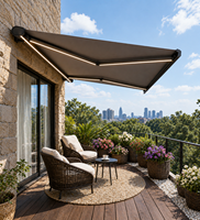 Auvent rétractable électrique en alliage d'aluminium pour extérieur, imperméable et résistant au soleil, pour balcons, villas, toits, terrasses