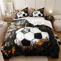 Fußball 3D-Druck Polyester Bettbezug-Set Sport-Thema Schlafzimmer Hotel Dekoration Anpassbare Farbe Team Fan Geschenk-Set Passend