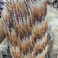 Perles de riz naturelles d'eau douce authentiques de 4-5 mm, couleur champagne, fortes, semi-finies, pour la fabrication de bijoux faits main DIY, Chine Zhejiang