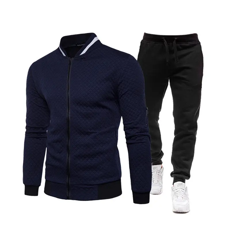 Treinamento personalizado jogging usar um terno sportswear masculino de algodão puro, com seu próprio design e logotipo