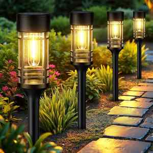 Luces Solares LED para Exteriores 3 en 1 Mejoradas, Resistentes al Agua con Clasificación IP65, Sensor de Luz, Control de Intensidad, Luz Blanca Cálida/Fría, 120 Lúmenes, para Jardín - Product Image 1