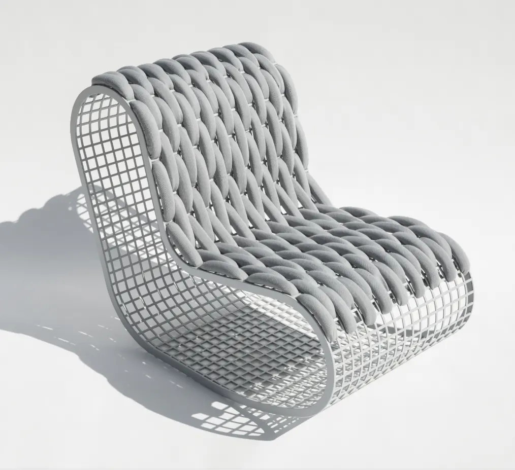 आधुनिक आउटडोर फर्नीचर नई डिजाइन सफेद टेरेन्स एल्यूमीनियम लाउंज कुर्सी