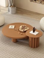 Tables basses rondes modernes de couleur crème de luxe de lumière nordique de décor blanc de salon pour la maison