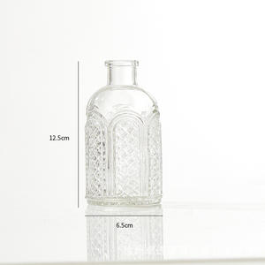 Petit vase transparent en verre gaufré de style européen, arrangement floral de salon, <span class=keywords><strong>d</strong></span>écoration de table de culture <span class=keywords><strong>d</strong></span>'<span class=keywords><strong>eau</strong></span> douce - Product Image 1
