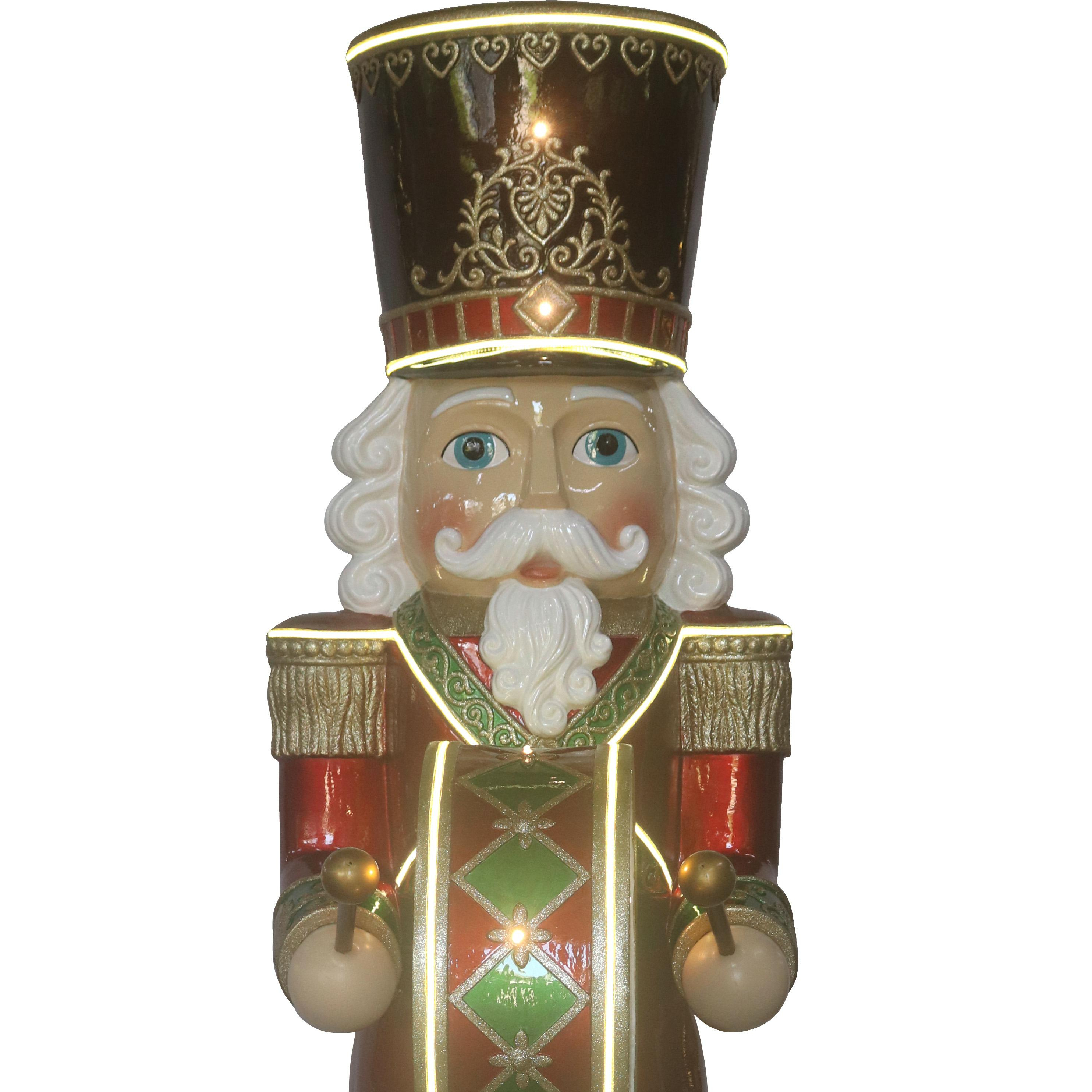 Drummer Soldier with Moving Function and Music, with 10 Lights and 8 Light Striips, Drumming Action, Music and 6-Hour Timer