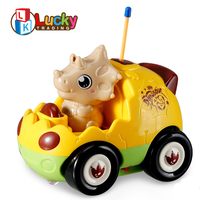 Voiture télécommandée RC de dessin animé en gros d'usine, mini-voiture de course 49 MHz avec volant, télécommande, lumières et musique