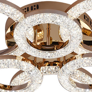 Lámpara de techo regulable minimalista para sala de estar, anillos acrílicos redondos, lámpara de techo circular moderna Led para dormitorio - Product Image 3