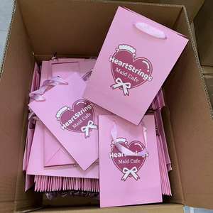 Sac de shopping en papier avec poignée en coton, couleur naturelle, personnalisable avec votre logo, pour l'emballage de vêtements de nuit - Product Image 2