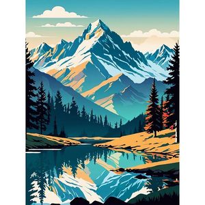 Kits d'art diamant paysage OEM bon marché d'usine Kits de <span class=keywords><strong>peinture</strong></span> diamant paysage de montagne peints à la main pour adultes débutants décoration intérieure - Product Image 1