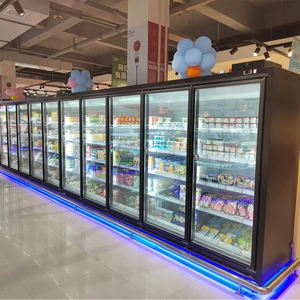 <span class=keywords><strong>Vitrina</strong></span> Refrigerada <span class=keywords><strong>Vertical</strong></span> de Exhibición con Puerta de Vidrio Cuadrada SS304, Diseño con Divisores Transparentes para Supermercados - Product Image 1