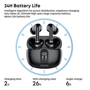 Auriculares TWS Bluetooth 5.0 con control táctil, sonido estéreo y pantalla digital para cancelación de ruido, inalámbricos. - Product Image 2