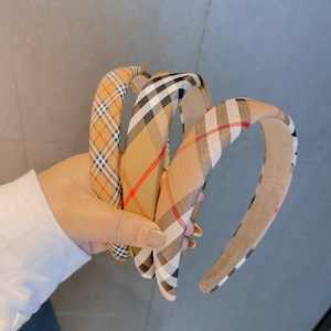 Diadema de tela con estampado de cuadros y letras de la marca B, de lujo, para mujer, diadema cuadrada de diseñador, accesorios para el cabello para niñas - Product Image 2