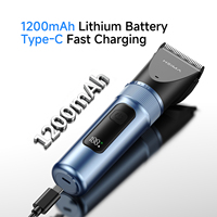 Tondeuse à cheveux pour hommes, moteur puissant, lame en acier inoxydable, alimentation par batterie USB, lame réglable, écran LED