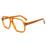 Lunettes de vue en acétate à double pont irrégulier MA76 à la mode Lunettes optiques à monture tortue pour femmes Lunettes de prescription transparentes