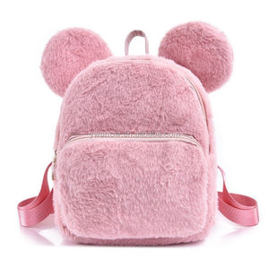 <span class=keywords><strong>Mochila</strong></span> De piel esponjosa con conejo de <span class=keywords><strong>Minnie</strong></span> <span class=keywords><strong>Mouse</strong></span> para niñas, bolso de viaje para la escuela, con dibujos de animales, conejito de peluche, color rosa, 2020 - Product Image 6