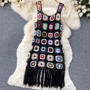 Nuovi arrivi <span class=keywords><strong>estivi</strong></span> personalizzati maglione lavorato a mano Vintage Vintage maglione senza maniche lavorato a maglia Boho uncinetto - Product Image 1