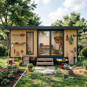 Cabane de rangement de jardin préfabriquée en structure d'acier galvanisé, résistante à la rouille, étanche, montage facile, rangement extérieur - Product Image 3