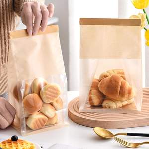 Großhandel Brown <span class=keywords><strong>Kraft</strong></span> Papiertüten Fast Food Take Away Verpackung für Lebensmittel Bäckerei Brot für Werbeaktionen - Product Image 3