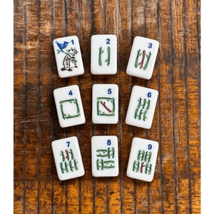 Juego de Fichas de Mahjong Americanas de Imitación de Madera, Grabadas y Pintadas a Mano, con Diseño de Zorro, Oso, Hongo, Flora y <span class=keywords><strong>Fauna</strong></span>, Listo para Enviar - Product Image 6