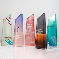 Trophée en cristal personnalisé, plaque commémorative minimaliste écologique, récompenses, souvenirs, médaille pour le personnel, lettrage créatif gravé UV