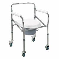 Chaise de toilette pliable en acier, capacité 100 kg, avec couvercle, pour personnes âgées et soignants - Équipement médical et soins - Ventes flash