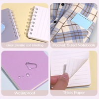 Carnet à spirale A7 portable avec couverture en PP, grille à points, 64 feuilles, impression UV, mini-planificateur de devoirs, carnet de notes pour étudiants, notes d'étude, tâches