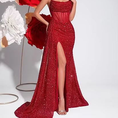 short sleeve evening dress Simple Blue Satin A-line V-neck Long Prom Dresses, Party Dresses, MP785 main image 0