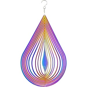 Bán Sỉ Con Quay Chuông Gió Kim Loại Treo Đồ Trang Trí Ngoài Trời Nghệ Thuật Sân Động Đồ Trang Trí Sân Vườn Con Quay Gió 3D - Product Image 1