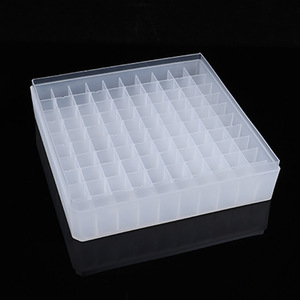 Hisamori 100-Compartment Cryogenic Tube <b>Box</b> Plastic <b>Freezer</b> Storage <b>Container</b> For Laboratory Use - Product Image 3