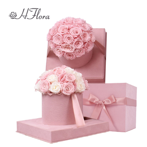 Yunnan Flora Factory Flor de colores de larga duración Boda Caja de rosas de terciopelo de lujo <span class=keywords><strong>Inicial</strong></span> conservada para el Día de San Valentín - Product Image 3