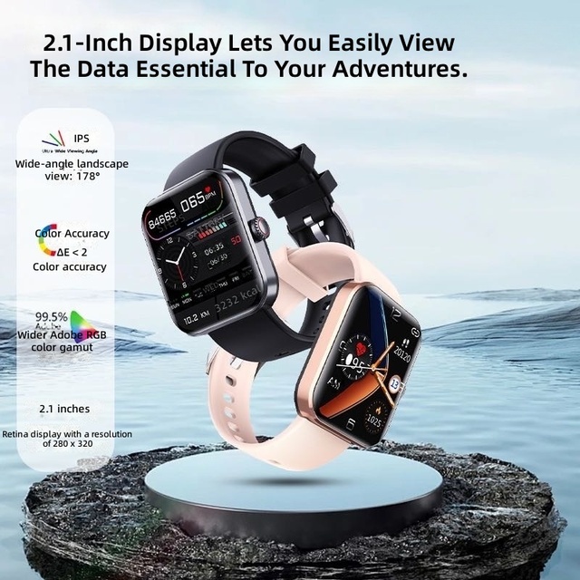 Fitness tracker with Heart Rate, Blood Pressure, and Temperature Monitoring, As Well As Sleep Tracking Smartwatch