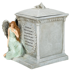 Custom Shaped Angel Funeral <strong>Urn</strong> with Lid Pet Wholesale for Human Ashes Adult Resin Cremation <strong>Urns</strong>