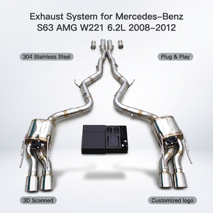ระบบท่อไอเสีย OEM Valvetronic Boska สำหรับ Mercedes-Benz S63 AMG W221 6.2L ปี 2008-2012 ทำจากสแตนเลสแบบ Catback พร้อมระบบควบคุม - Product Image 1