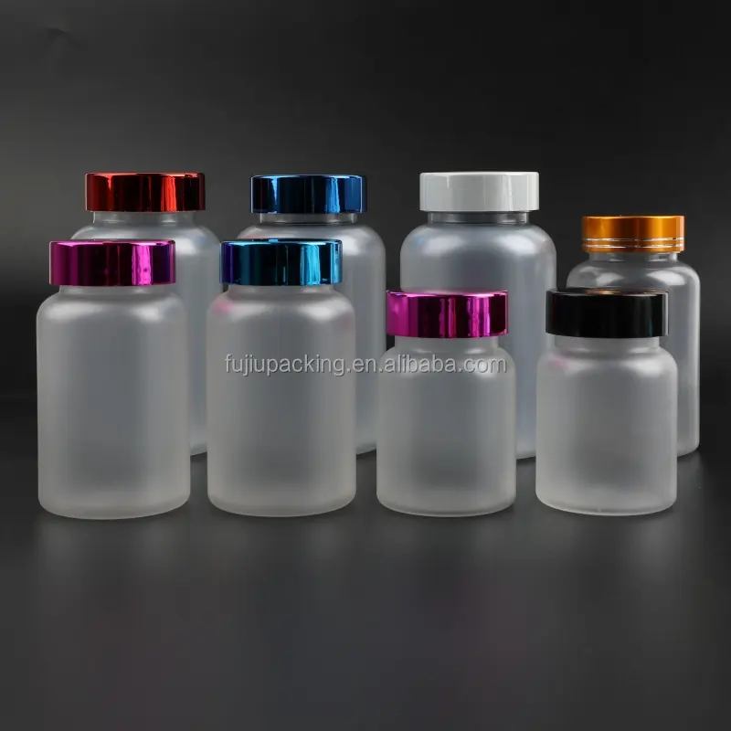Stokta boş plastik hap şeffaf konteyner ilaç vitamini kapsül takviyeleri plastik PET kapsül Tablet şişesi