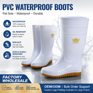 Botas de Trabajo Industriales de PVC Duraderas, Impermeables, Resistentes al Aceite y al Ácido, Fáciles de Limpiar, para Carnicería, Fábrica de Alimentos, Uso Comercial - Product Image 1
