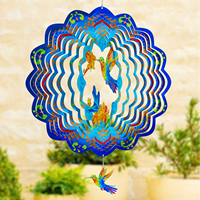 Molinillo de Viento Redondo 3D de Metal, Decoración Cinética para Interiores y Exteriores, Letrero con Pantalla LED, Resistente al Agua, Flotante, 12 Pulgadas, Regalo