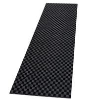 LITA Custom Size Runner Rug Mat Non-Slip Rubber Backing Machine Washable 7mm Thick Checkerboard Gray Indoor/Outdoor Use