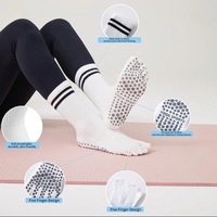 Chaussettes de yoga antidérapantes à cinq doigts pour femmes